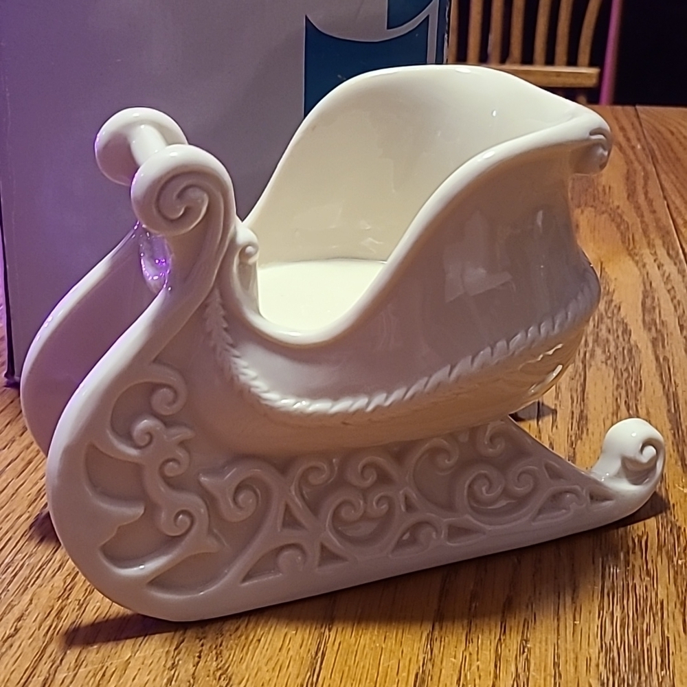Partylite Porcelain Sleigh in original box